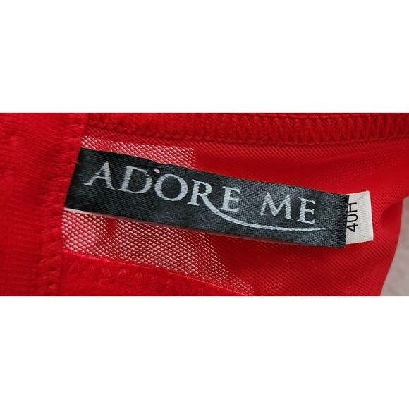 Adore Me Bra 40H Deep Red Cage Straps Lined Underwire Lace Trim EUC Style LP1761 - Picture 6 of 10